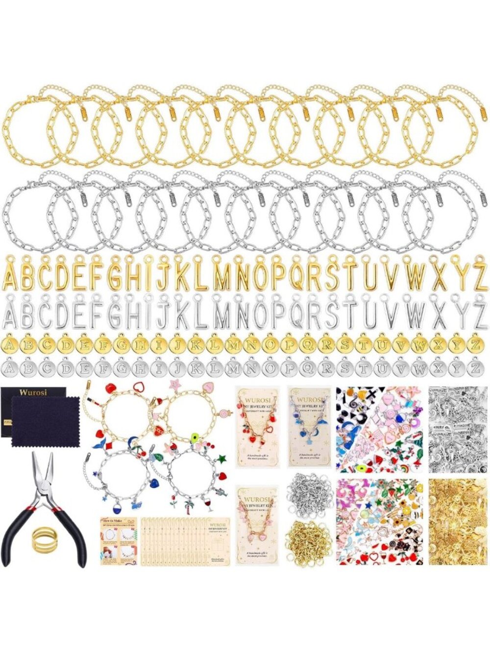 DIY Charm Bracelet Kit - 769 Pcs Paperclip Jewelry Making Set for Christmas